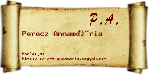 Perecz Annamária névjegykártya